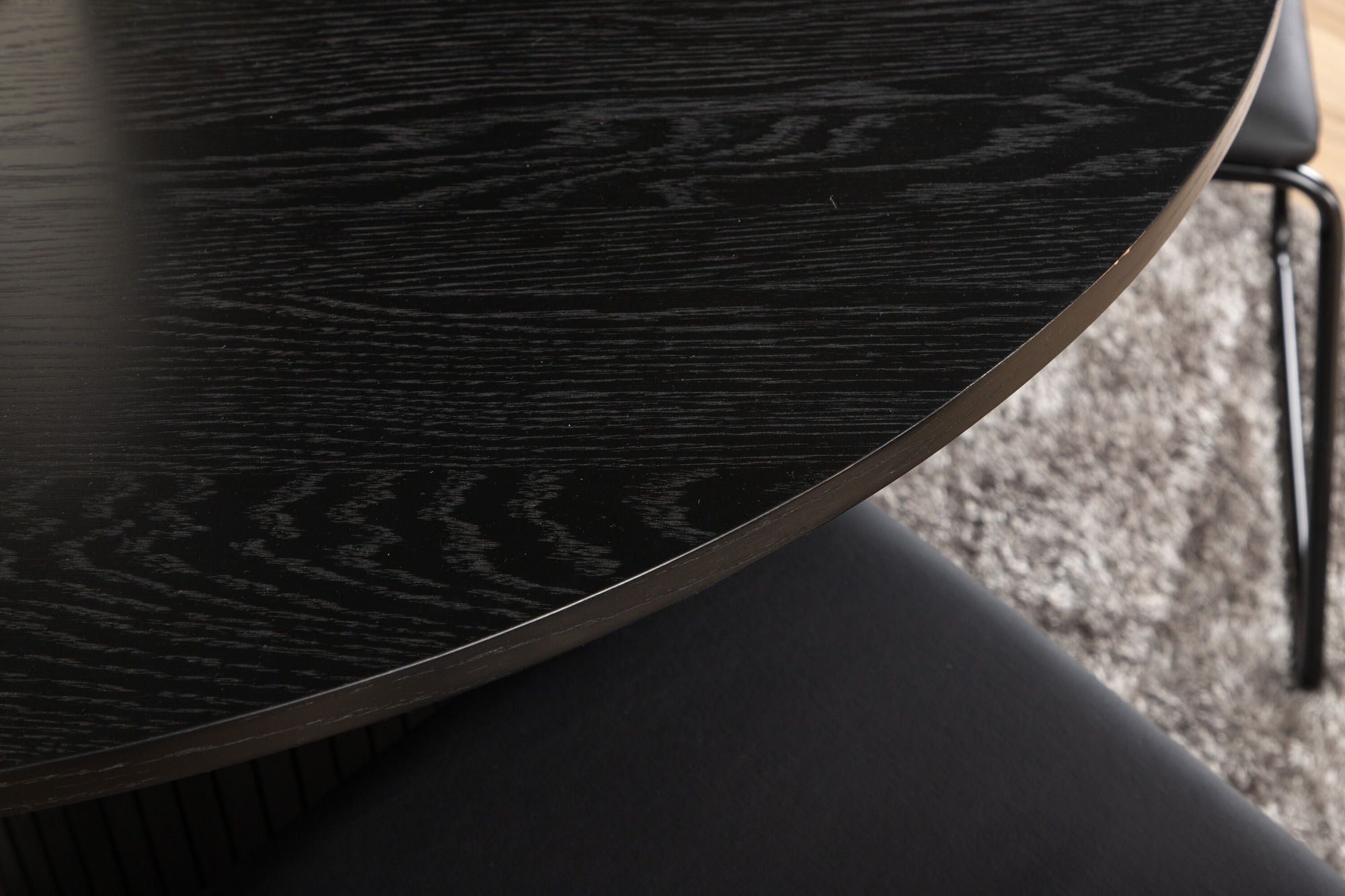Venture Home Bianca rund spisebord , Black Black Veneer+Kenth stol , Black Black PU_4