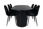Venture Home Bianca Oval spisebord , Black Black Veneer+Polar Spisebordsstol , Black legs Black Velvet (ers√§tter 19902,888)_6