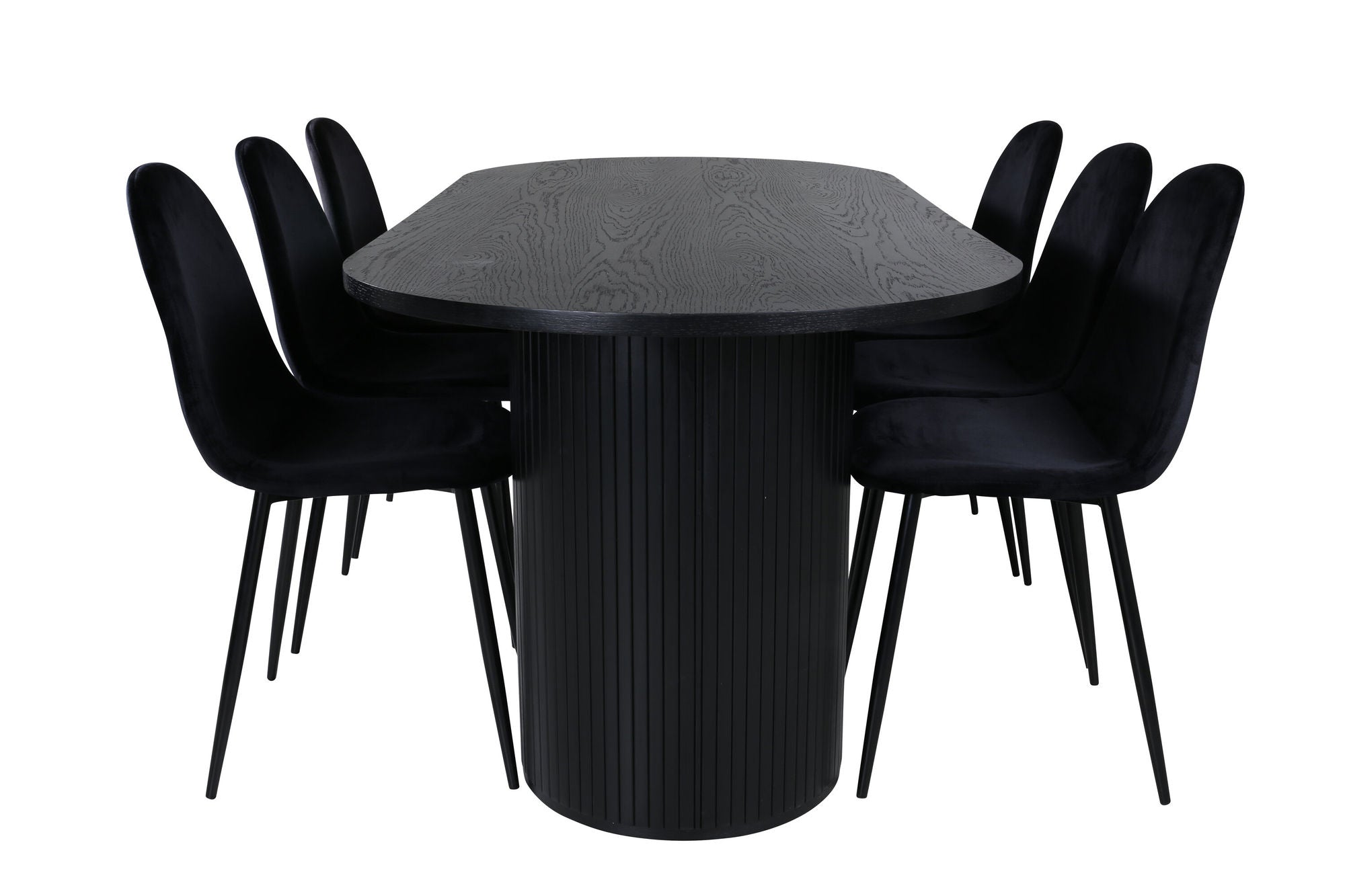 Venture Home Bianca Oval spisebord , Black Black Veneer+Polar Spisebordsstol , Black legs Black Velvet (ers√§tter 19902,888)_6