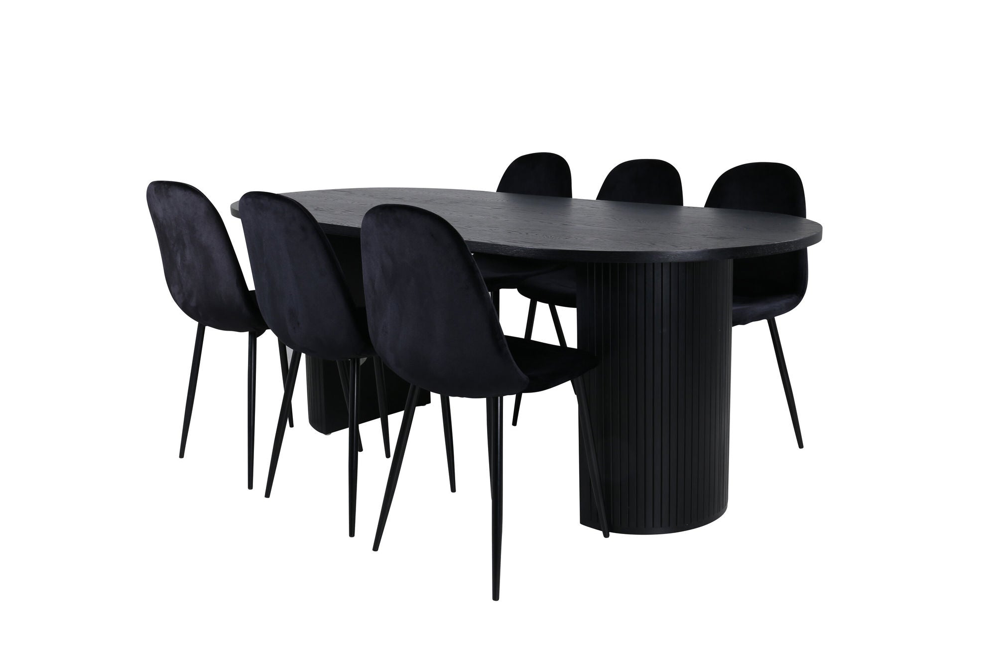 Venture Home Bianca Oval spisebord , Black Black Veneer+Polar Spisebordsstol , Black legs Black Velvet (ers√§tter 19902,888)_6