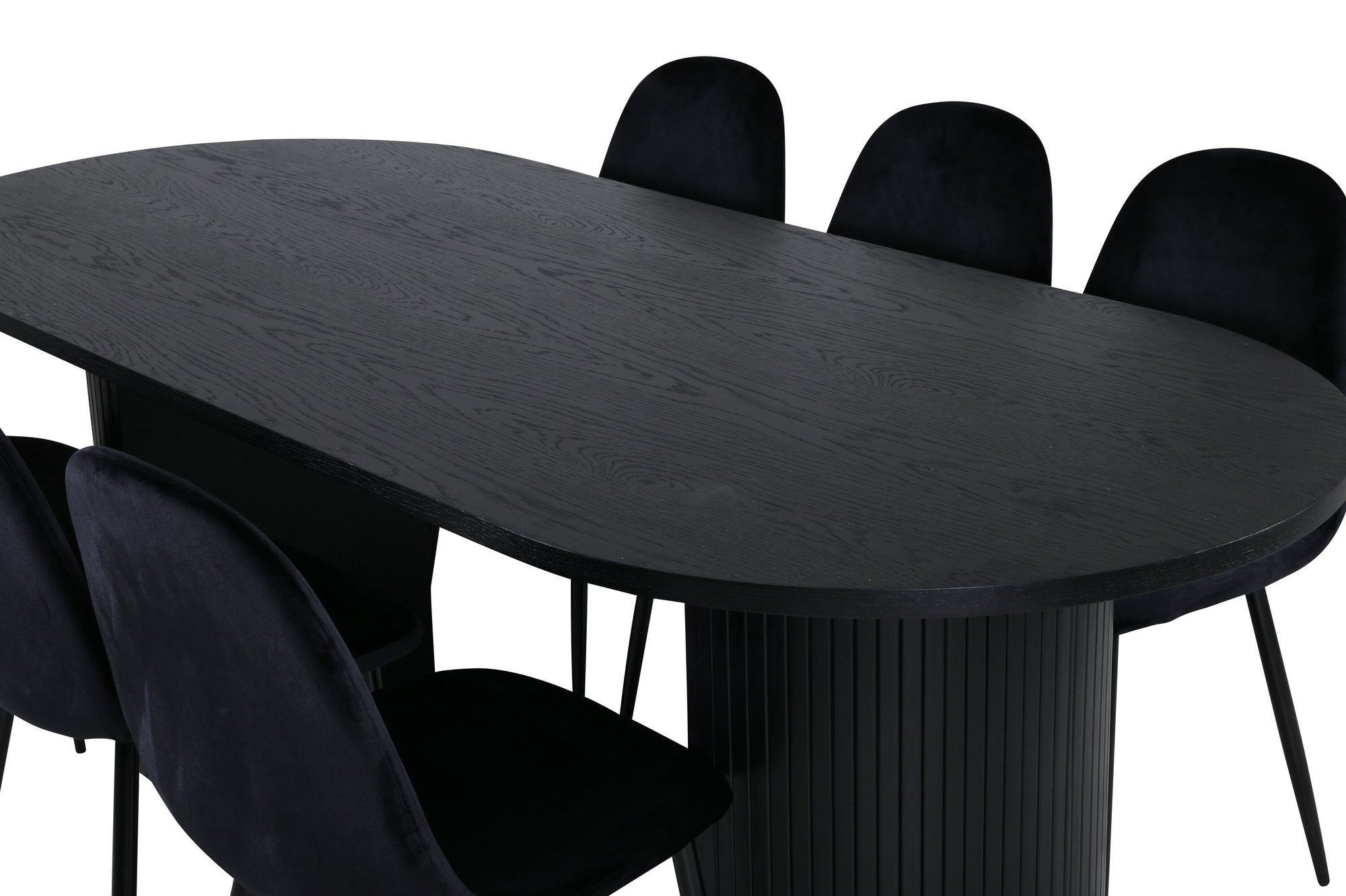 Venture Home Bianca Oval spisebord , Black Black Veneer+Polar Spisebordsstol , Black legs Black Velvet (ers√§tter 19902,888)_6