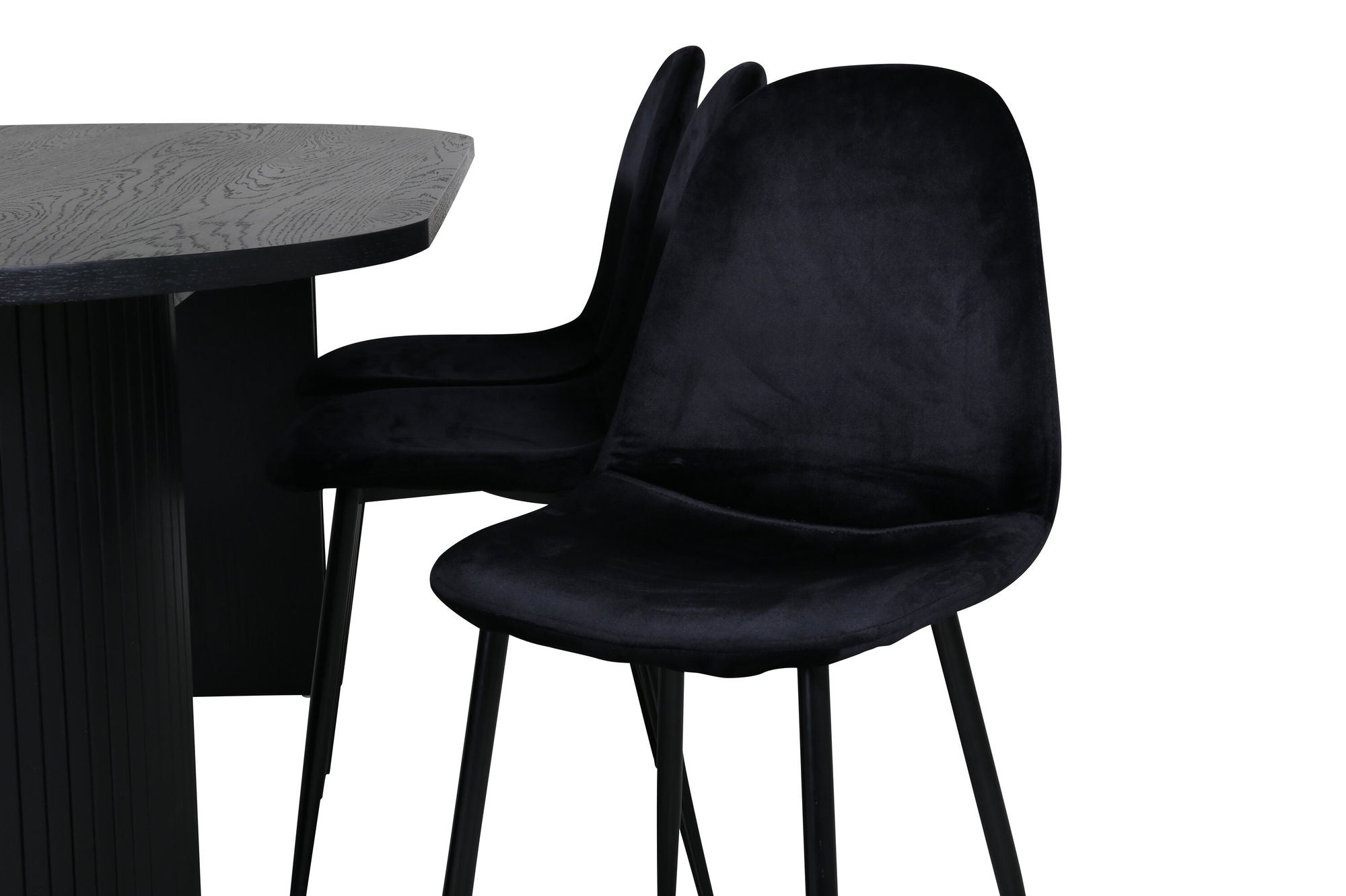 Venture Home Bianca Oval spisebord , Black Black Veneer+Polar Spisebordsstol , Black legs Black Velvet (ers√§tter 19902,888)_6