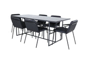 Venture Home Leif spisebord - Black / Black smoked smoked Glass+Tvist stol - Black / Black PU_6