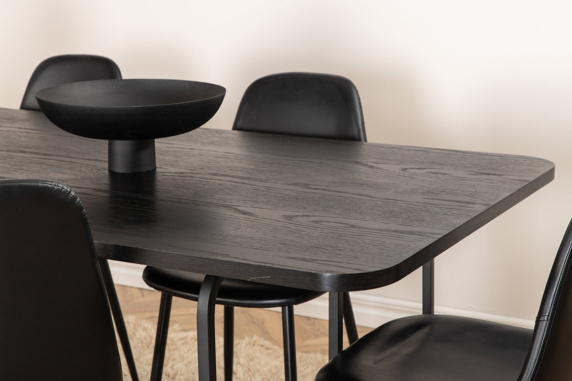 Venture Home Uno spisebord , Black Black Veneer+Polar Spisebordsstol , Black Black_6