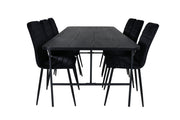Venture Home Uno spisebord , Black Black Veneer+Windu Lyx stol , Black Black Velvet_6