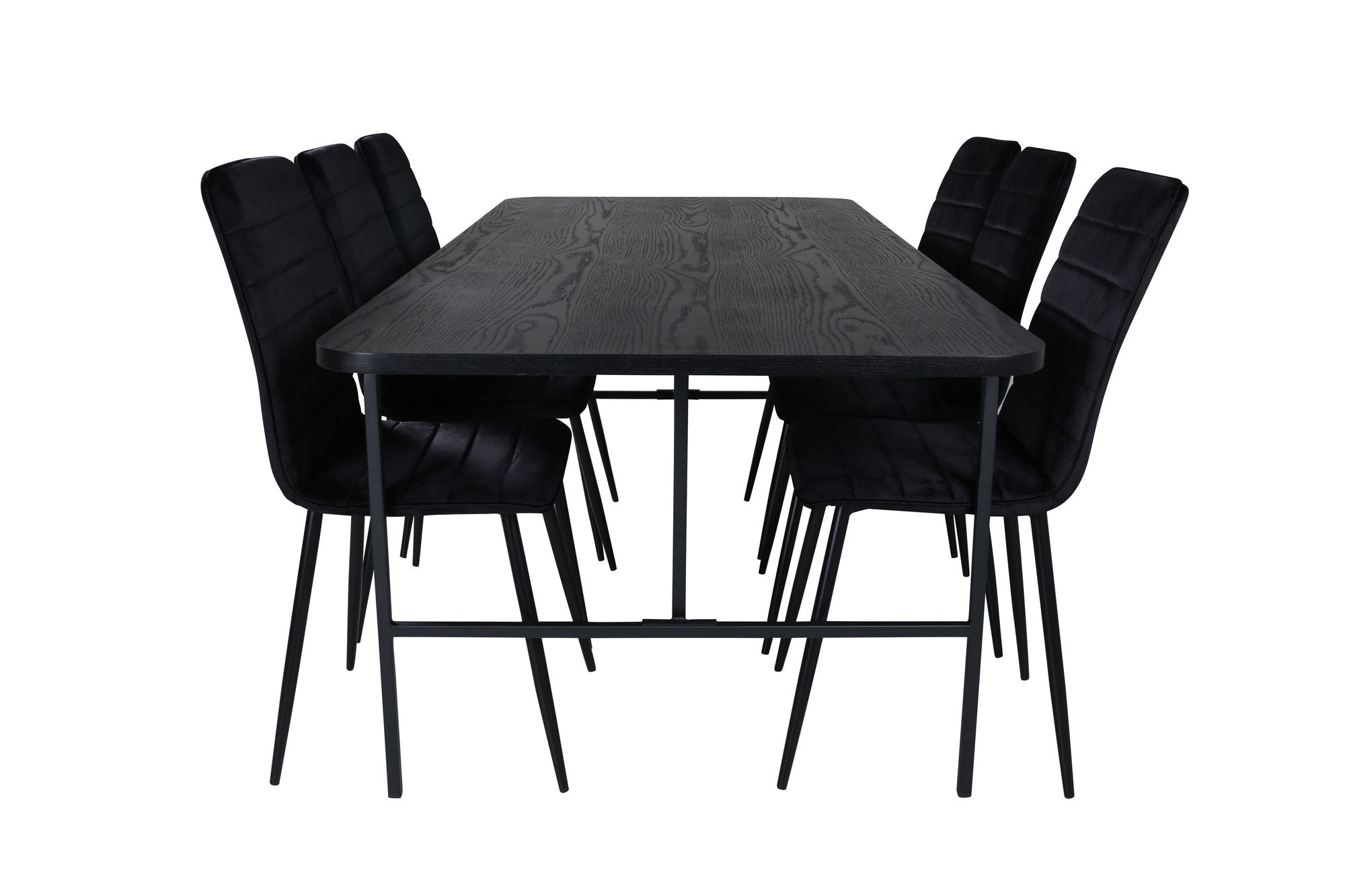 Venture Home Uno spisebord , Black Black Veneer+Windu Lyx stol , Black Black Velvet_6