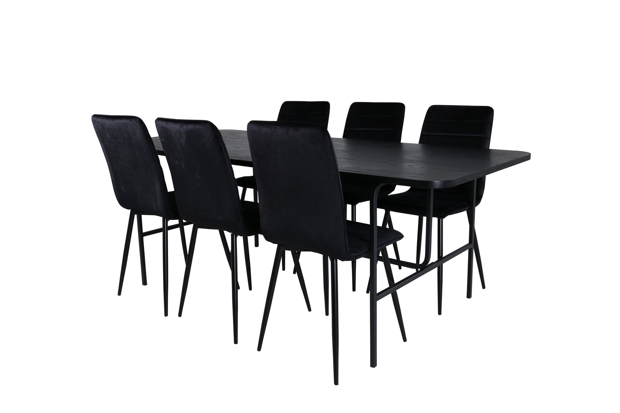 Venture Home Uno spisebord , Black Black Veneer+Windu Lyx stol , Black Black Velvet_6