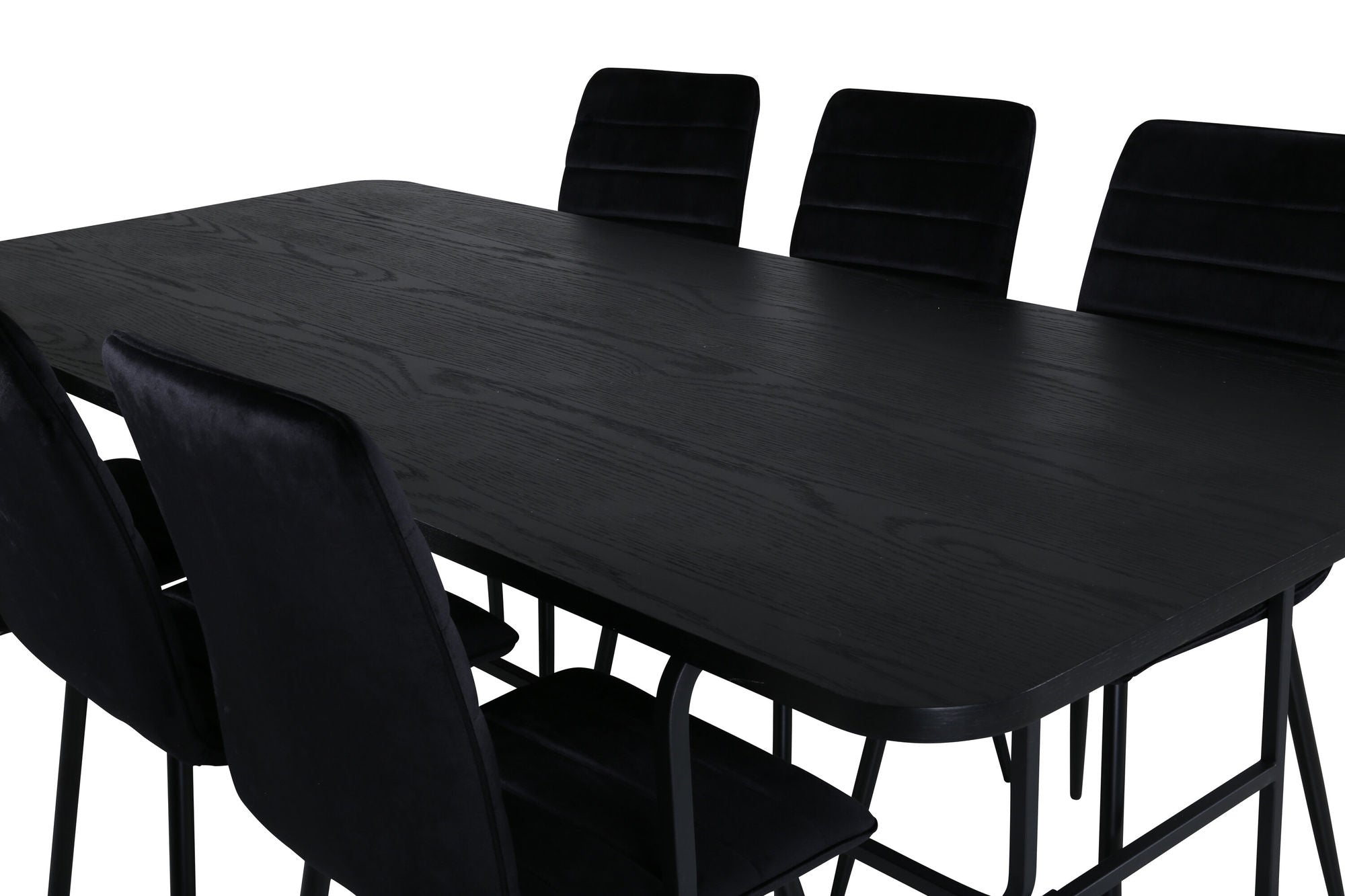 Venture Home Uno spisebord , Black Black Veneer+Windu Lyx stol , Black Black Velvet_6