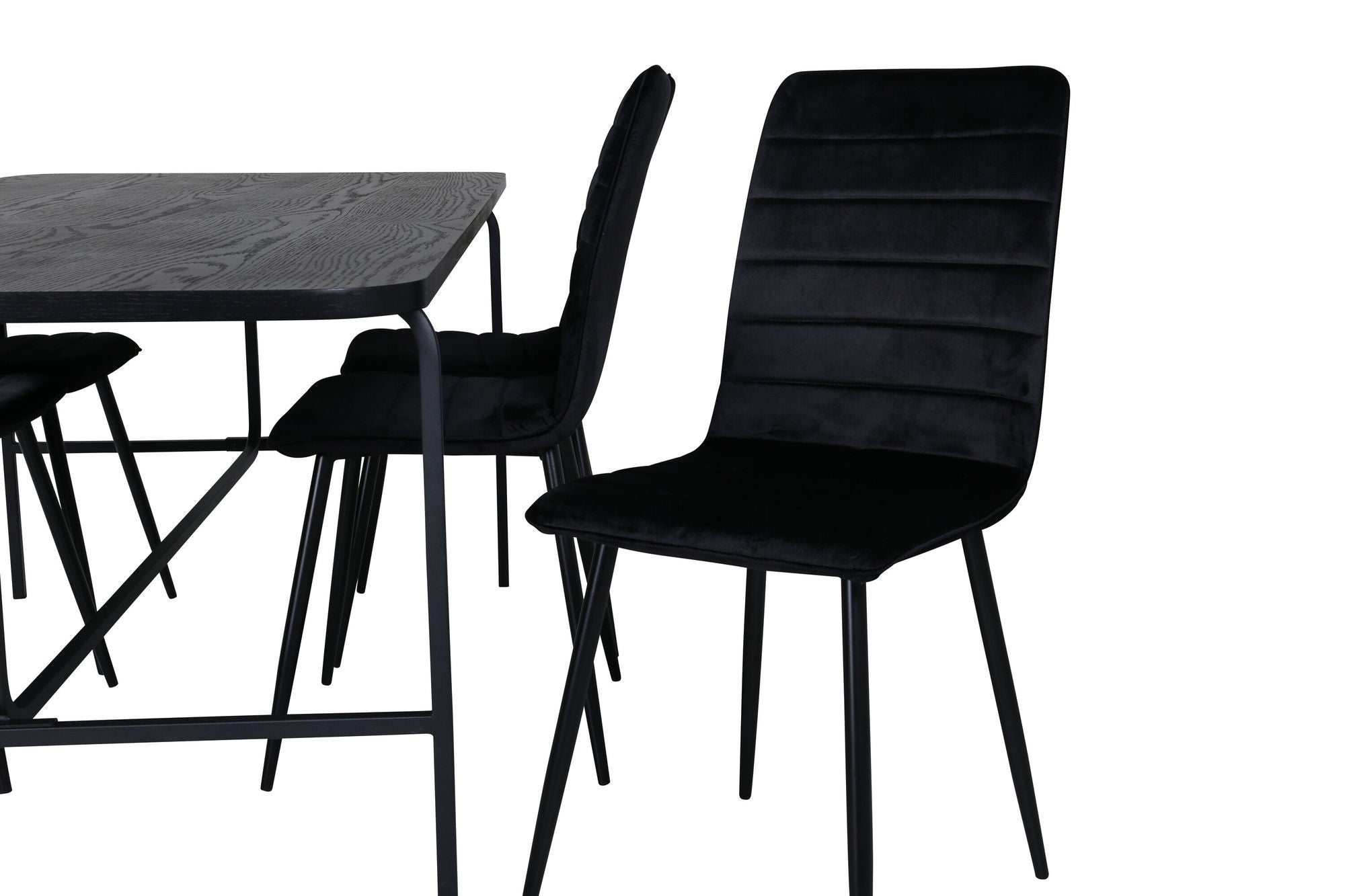 Venture Home Uno spisebord , Black Black Veneer+Windu Lyx stol , Black Black Velvet_6
