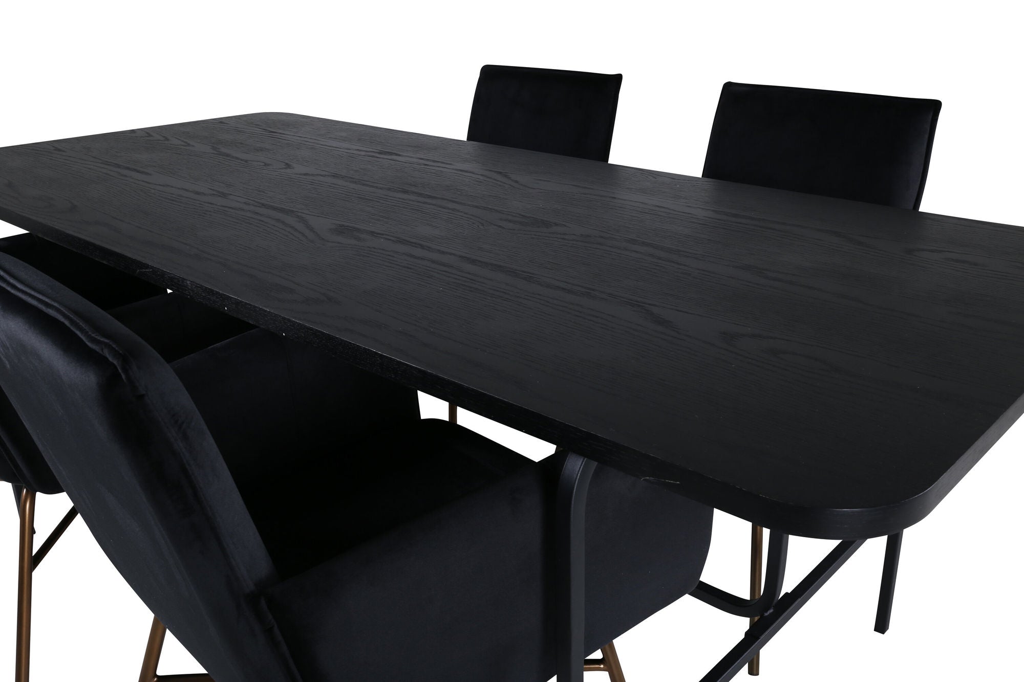 Venture Home Uno spisebord , Black Black Veneer+Petra stol , Black Black Velvet_4