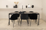 Venture Home Pelle spisebord , Black black Black+Wrinkles Spisebordsstol , Black Legs , Black Velvet_6