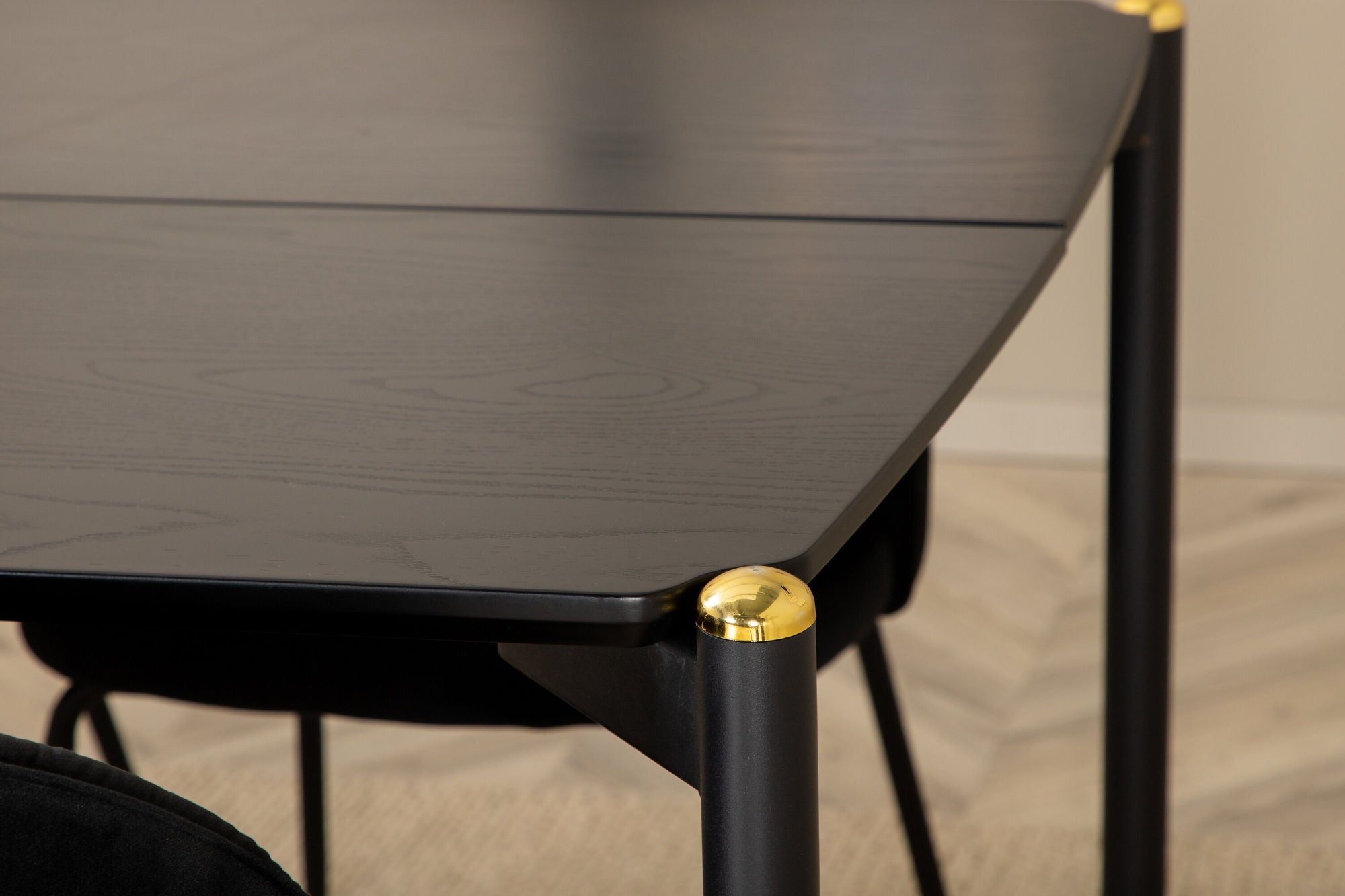 Venture Home Pelle spisebord , Black black Black+Wrinkles Spisebordsstol , Black Legs , Black Velvet_6