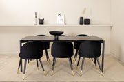 Venture Home Pelle spisebord , Black black Black+Velvet Spisebordsstol Brass , Black Black_6