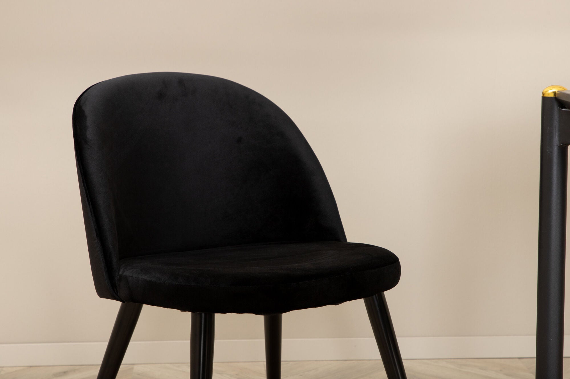 Venture Home Pelle spisebord , Black black Black+Velvet Spisebordsstol Brass , Black Black_6