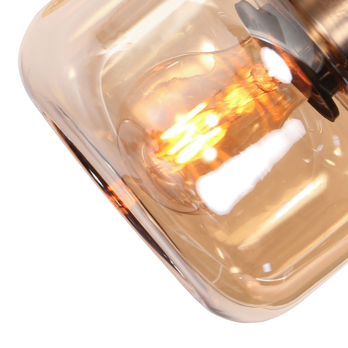 Væglampe Glaslic 3864BR i bronze med ravfarvet glas
