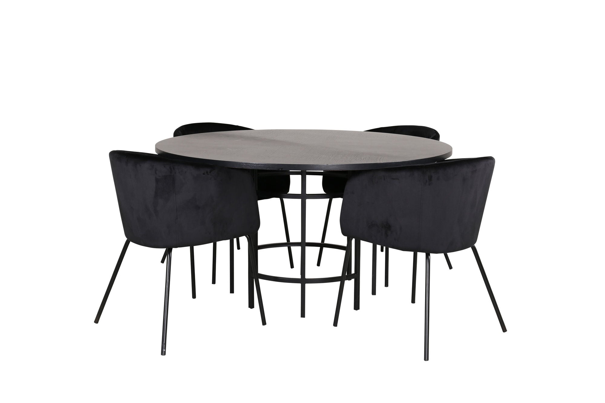 Venture Home Copenhagen - spisebord round - Black / Black+Berit stol - Black / Black Velvet_4