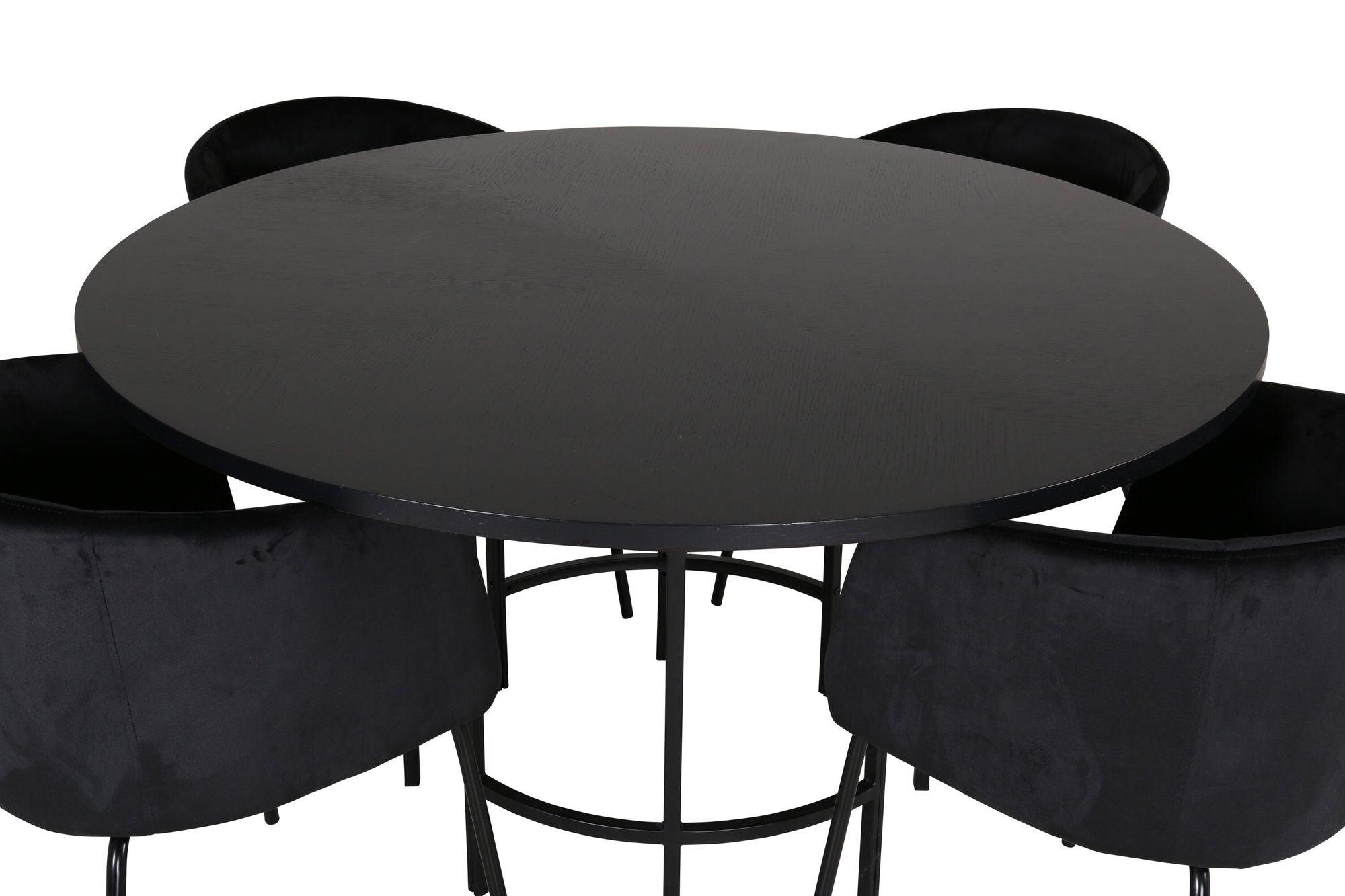 Venture Home Copenhagen - spisebord round - Black / Black+Berit stol - Black / Black Velvet_4
