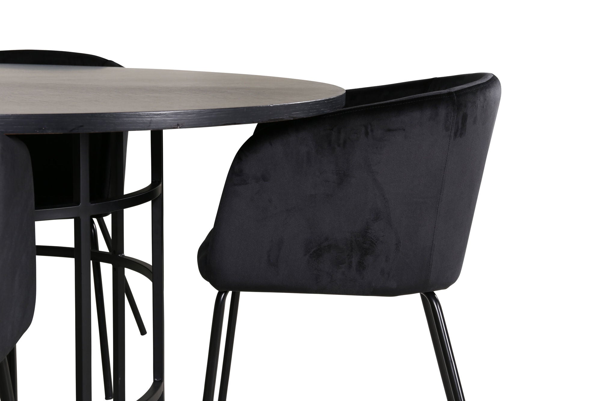 Venture Home Copenhagen - spisebord round - Black / Black+Berit stol - Black / Black Velvet_4