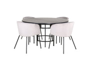 Venture Home Copenhagen - spisebord round - Black / Black+Berit stol - Black / Light Grey Velvet_4