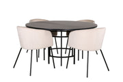 Venture Home Copenhagen - spisebord round - Black / Black+Berit stol - Black / Beige Velvet_4