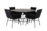 Venture Home Copenhagen - spisebord round - Black / Black+Petra stol - Black / Black Velvet_4