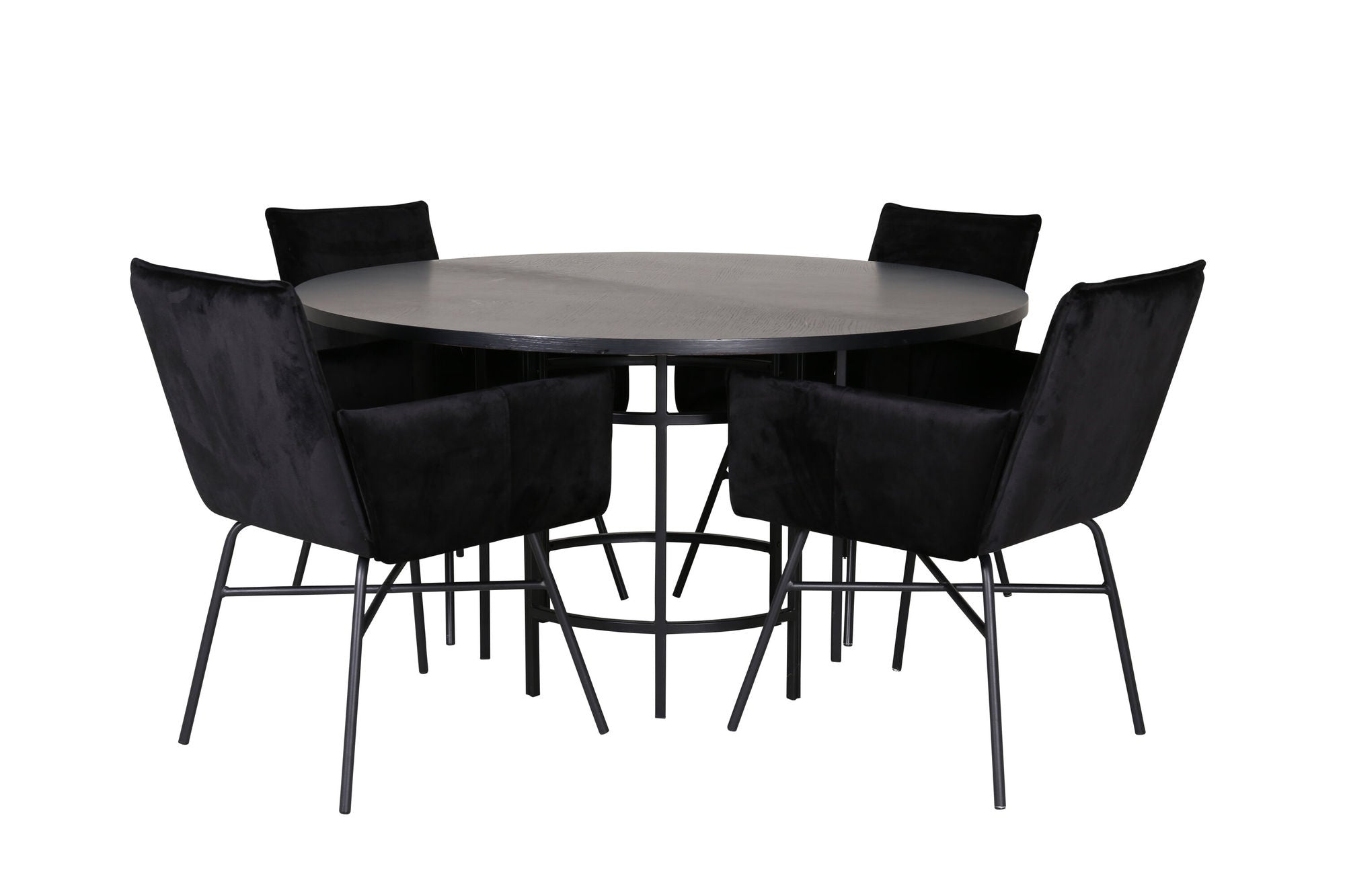 Venture Home Copenhagen - spisebord round - Black / Black+Petra stol - Black / Black Velvet_4