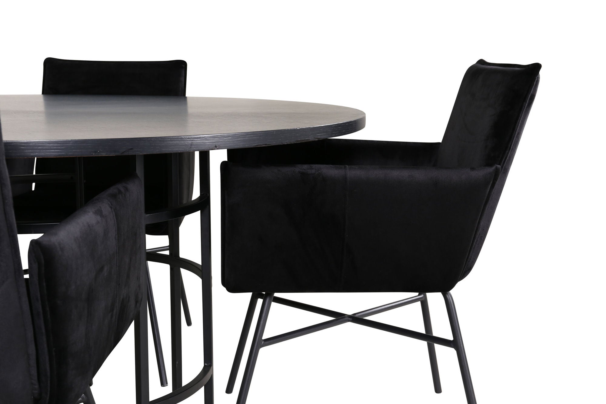 Venture Home Copenhagen - spisebord round - Black / Black+Petra stol - Black / Black Velvet_4