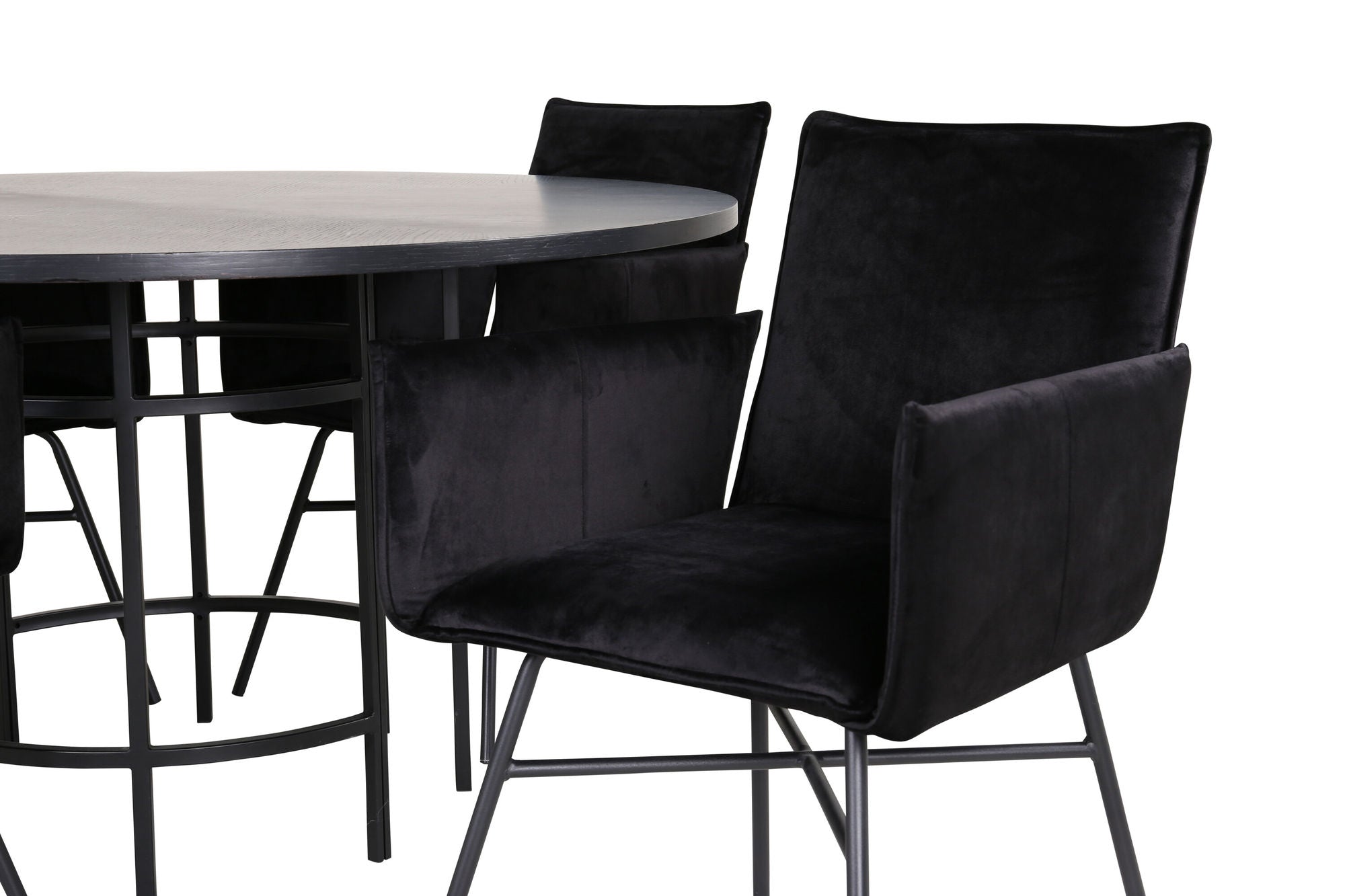 Venture Home Copenhagen - spisebord round - Black / Black+Petra stol - Black / Black Velvet_4