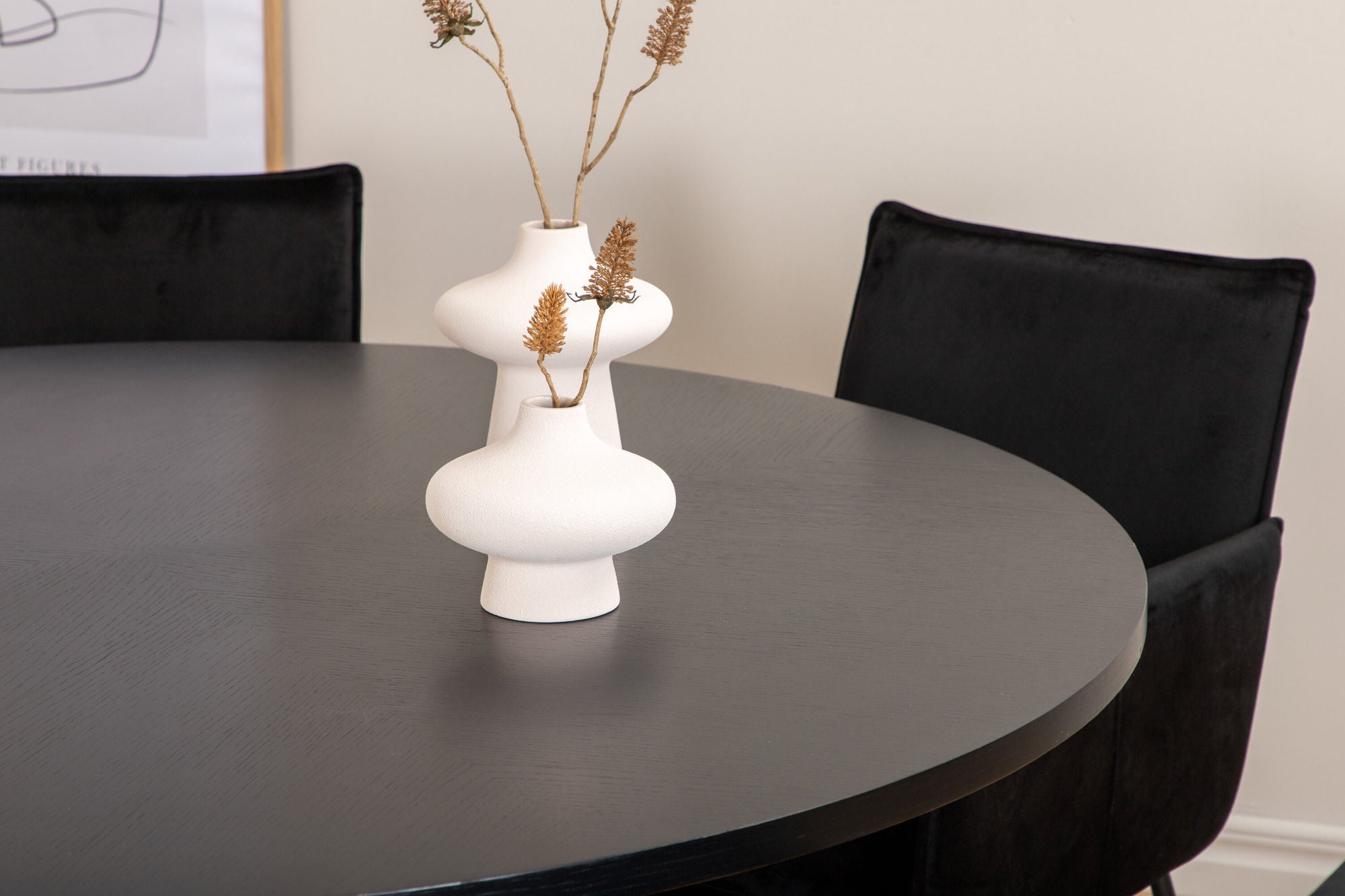 Venture Home Copenhagen - spisebord round - Black / Black+Petra stol - Black / Black Velvet_4
