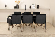 Venture Home Pelle spisebord , Black black Black+Petra stol , Distressed Copper Black Velvet_6