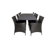 Venture Home Marbella spisebord 160/240*100*H75 - Black+Knick Arm stol - Black_8