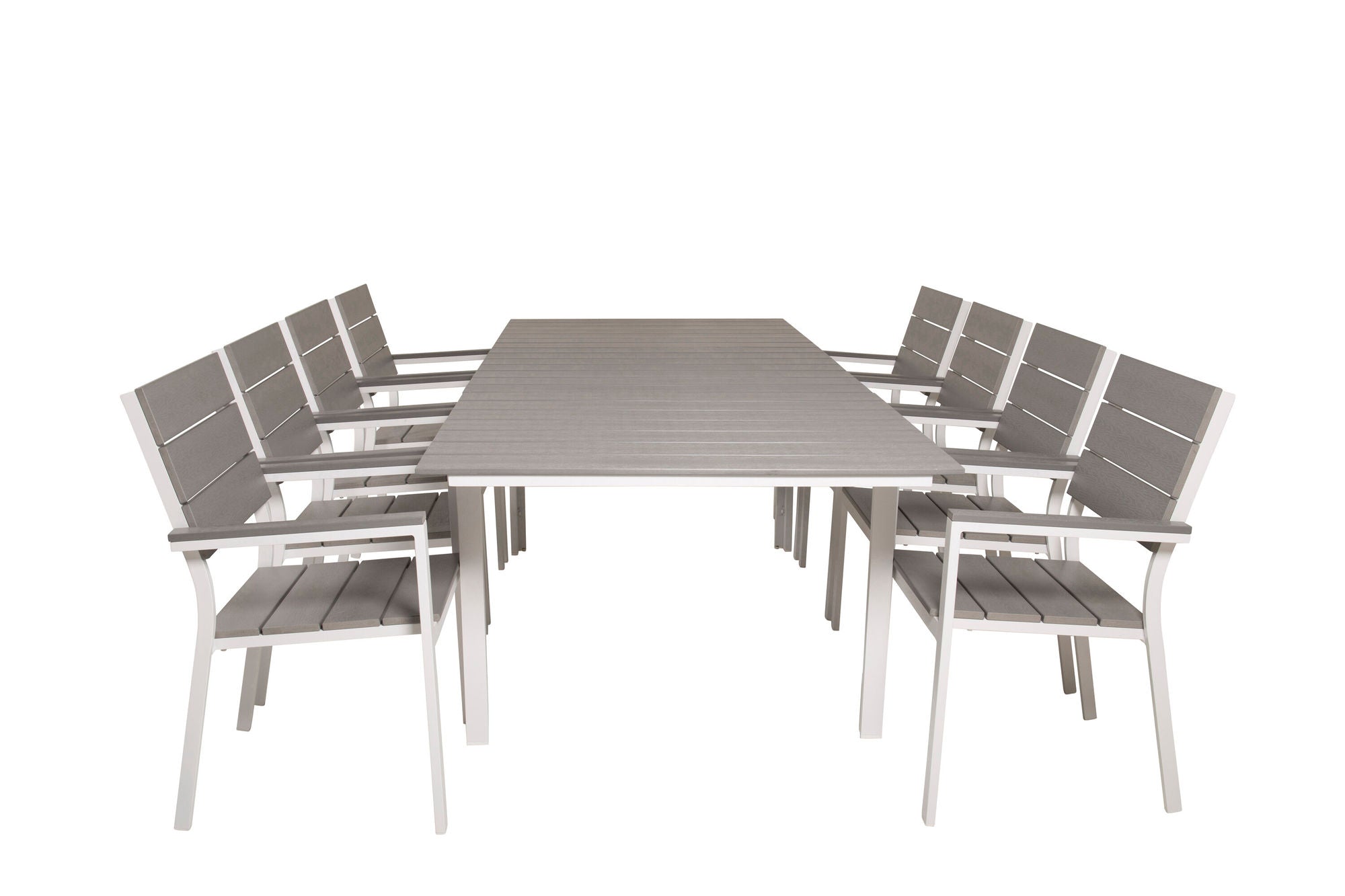 Venture Home Levels bord 160/240 - White/Grey - Levels stol (stackable) - White Alu / Grey Aintwood 8