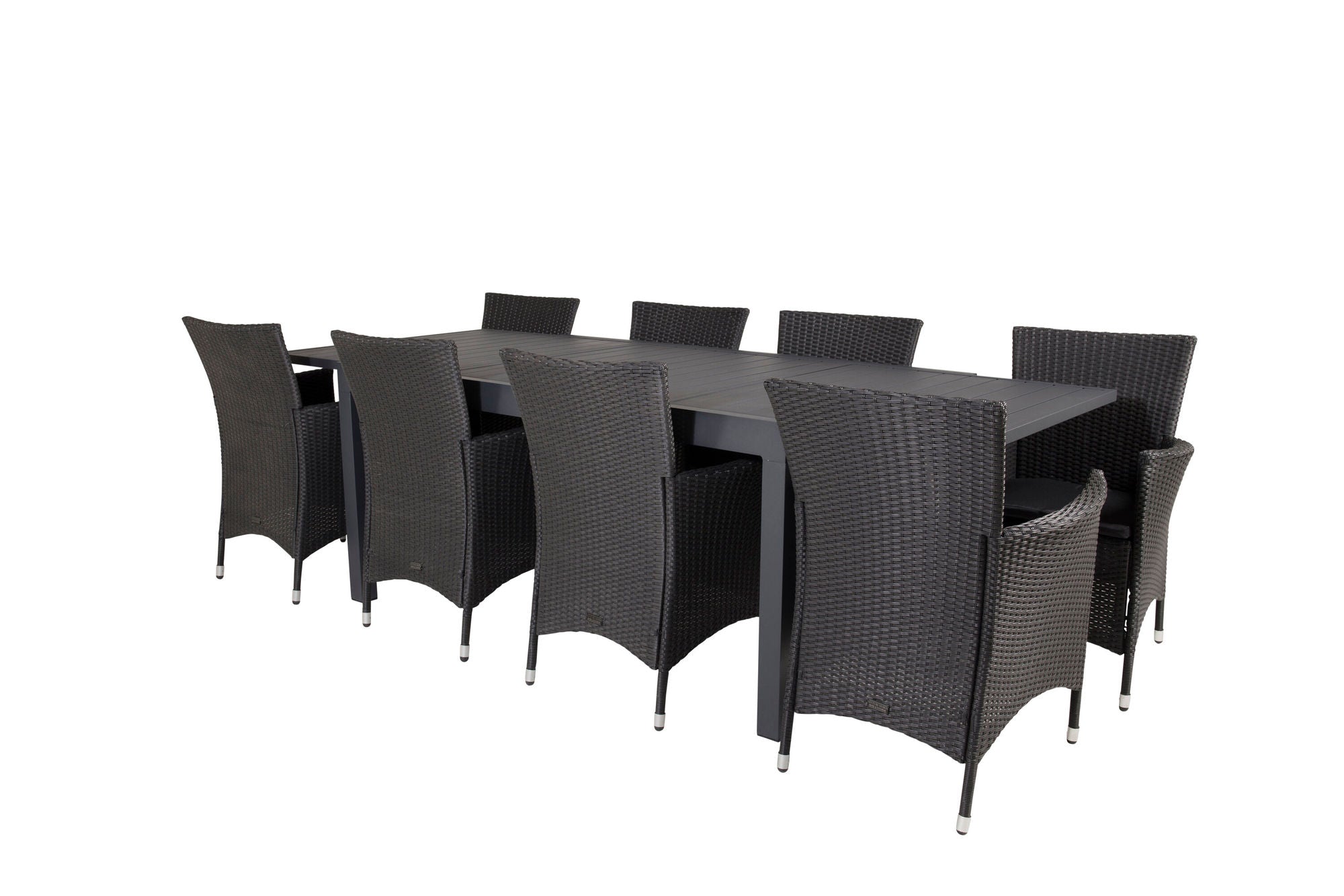 Venture Home Marbella spisebord 160/240*100*H75 - Black+Knick Arm stol - Black_8