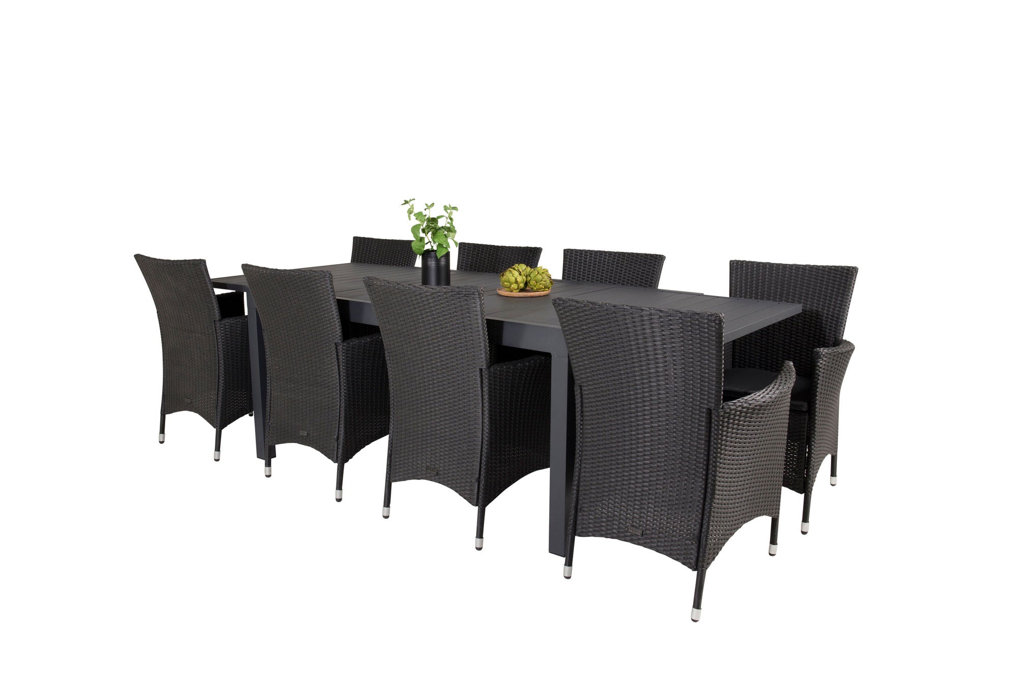 Venture Home Marbella spisebord 160/240*100*H75 - Black+Knick Arm stol - Black_8