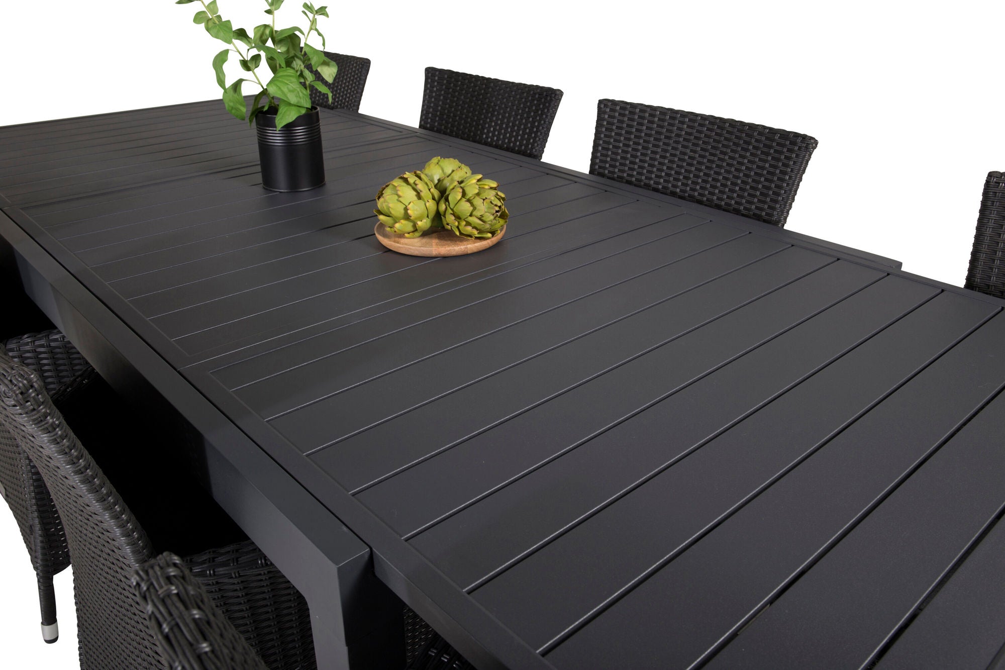 Venture Home Marbella spisebord 160/240*100*H75 - Black+Knick Arm stol - Black_8