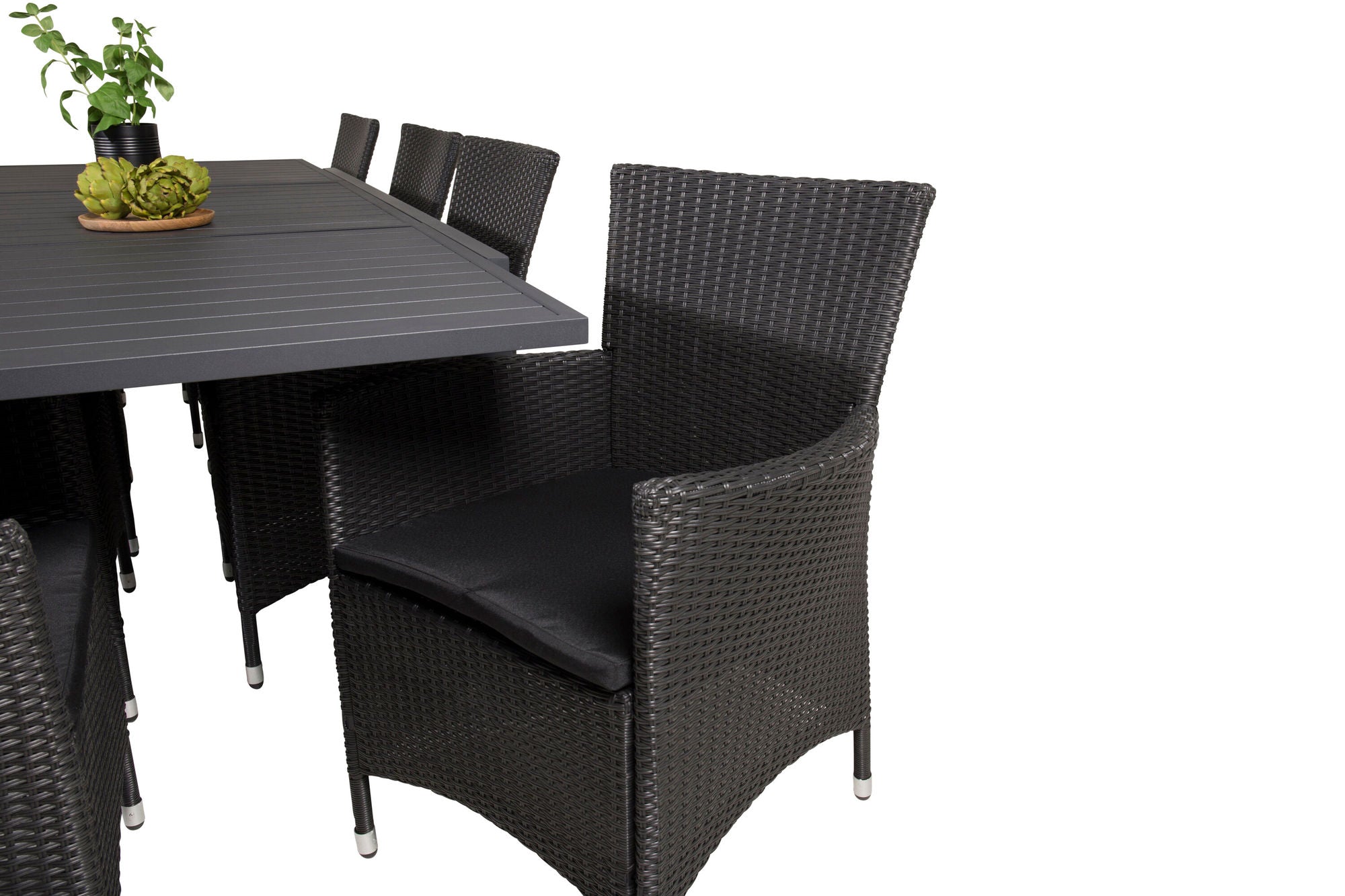 Venture Home Marbella spisebord 160/240*100*H75 - Black+Knick Arm stol - Black_8