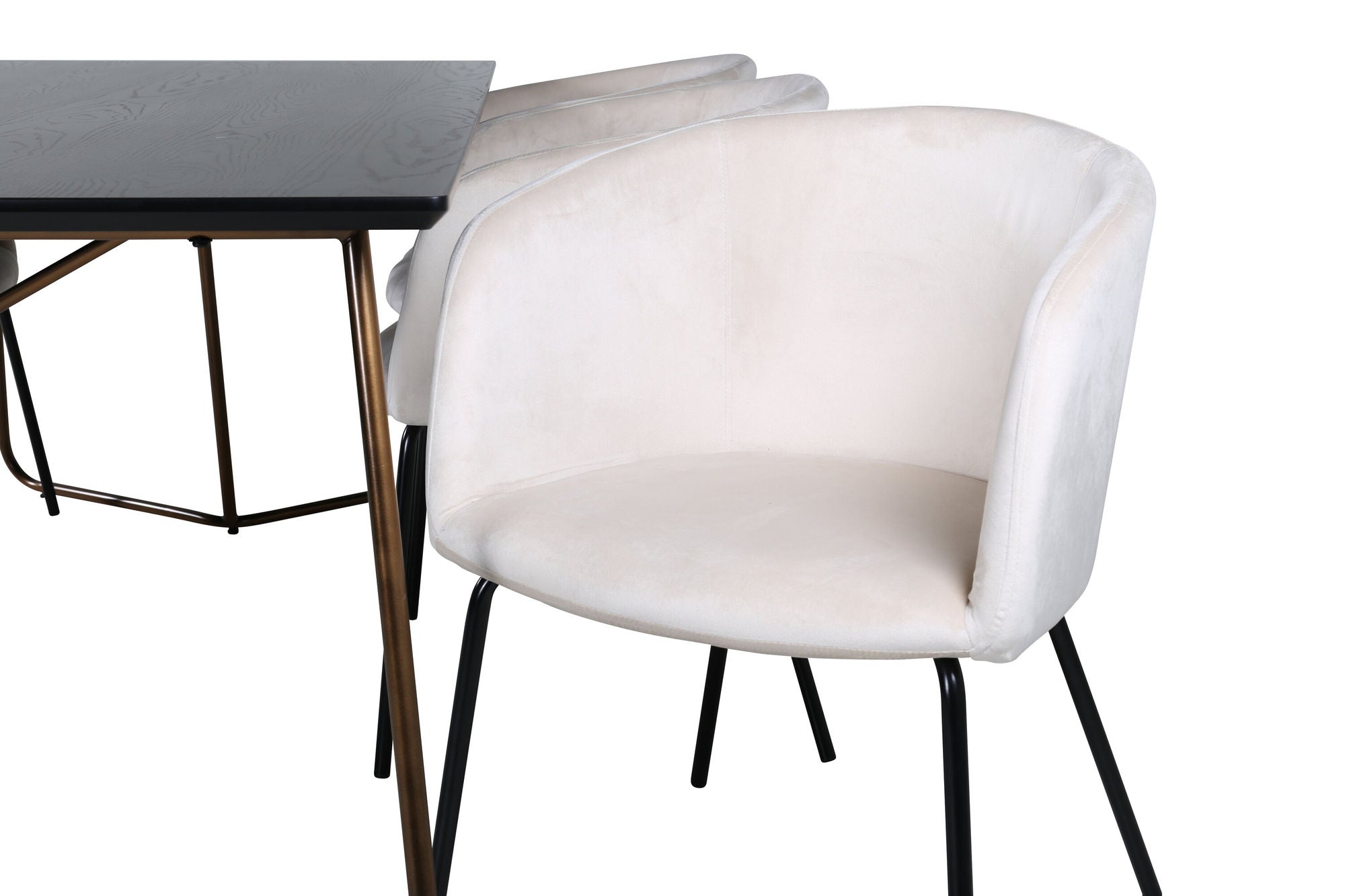 Venture Home Petra spisebord , Distressed Copper Black Veneer+Berit stol , Black Beige Velvet_6