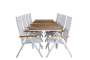 Venture Home Mexico bord 180/240 - White/Teak+Panama Light 5-pos stol White / white_8