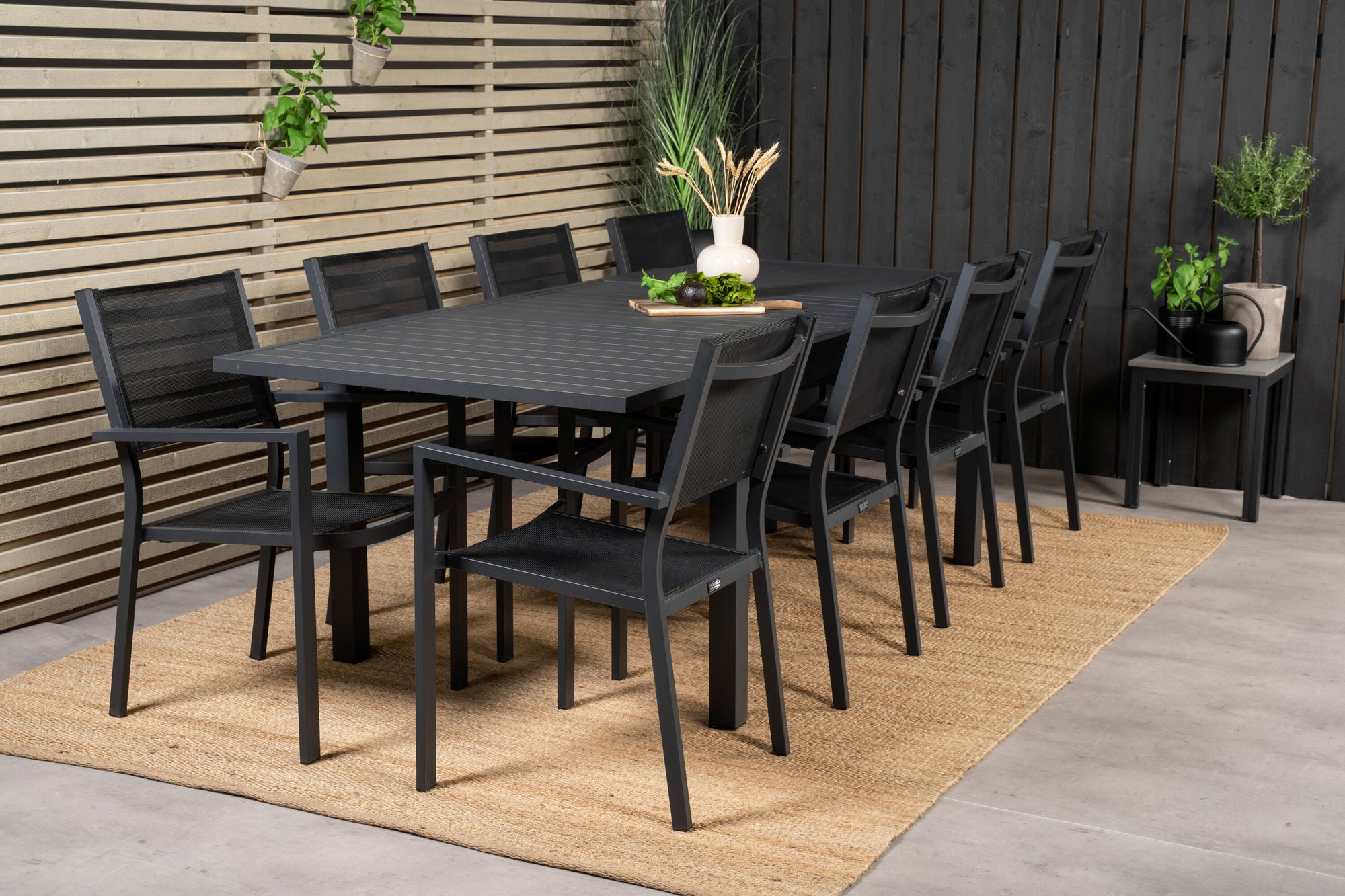 Venture Home Marbella bord 160/240 - Black/Black - Copacabana Stacking stol - Black/Black 8