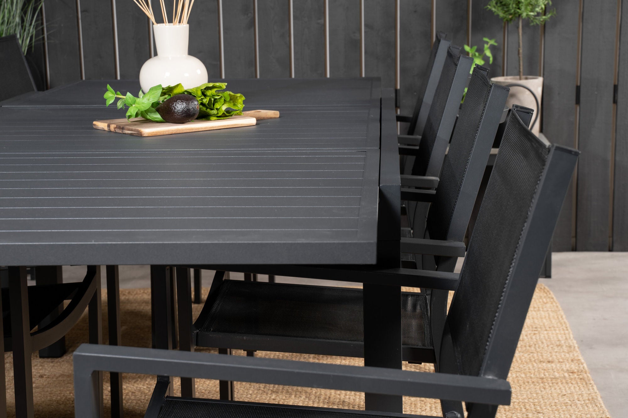 Venture Home Marbella bord 160/240 - Black/Black - Copacabana Stacking stol - Black/Black 8