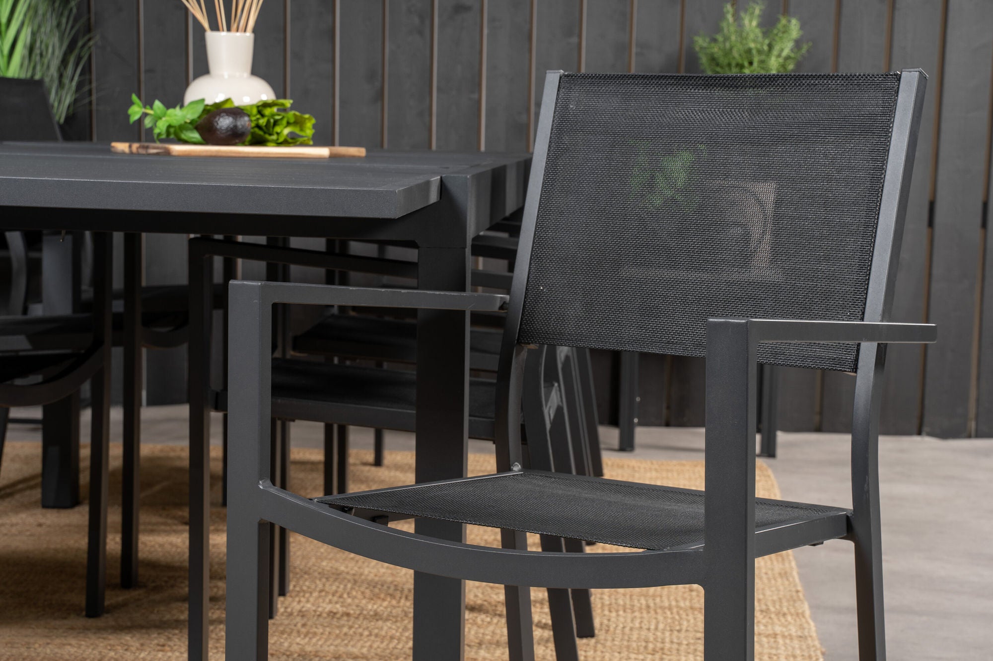 Venture Home Marbella bord 160/240 - Black/Black - Copacabana Stacking stol - Black/Black 8