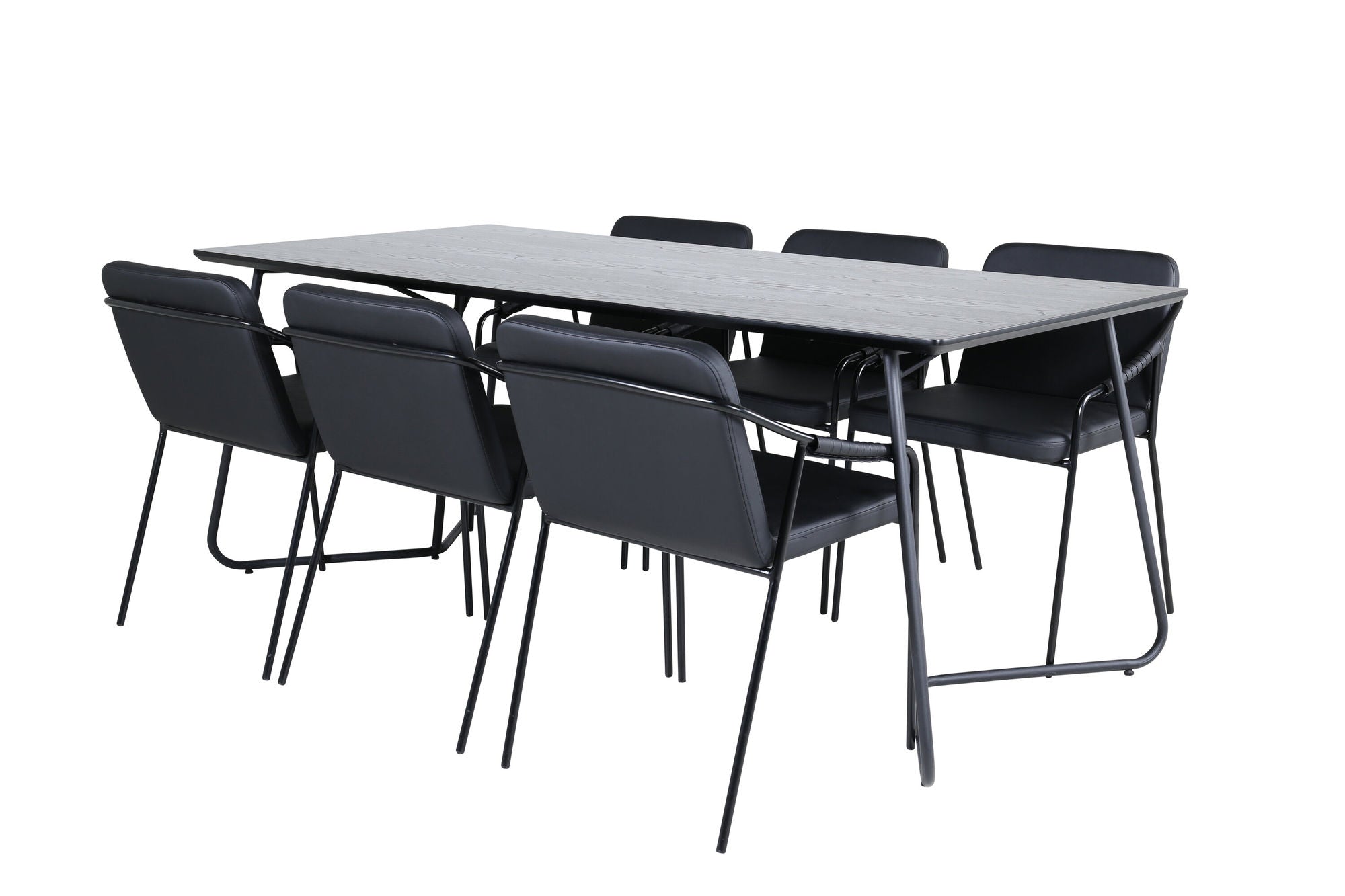 Venture Home Petra spisebord - Black / Black Veneer+Tvist stol - Black / Black PU_6