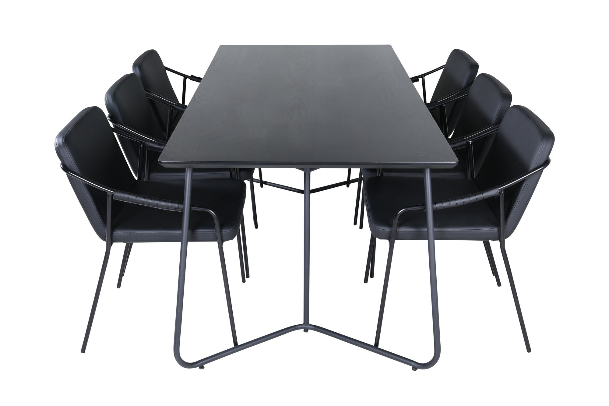 Venture Home Petra spisebord - Black / Black Veneer+Tvist stol - Black / Black PU_6