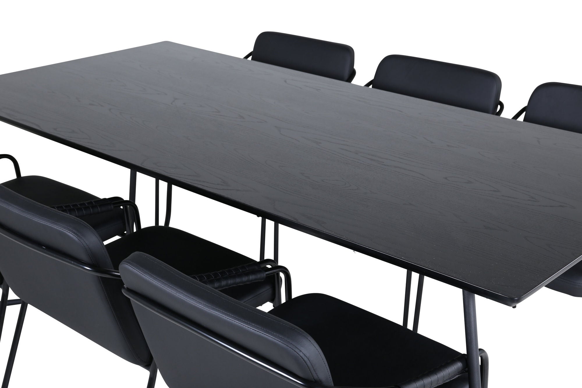 Venture Home Petra spisebord - Black / Black Veneer+Tvist stol - Black / Black PU_6