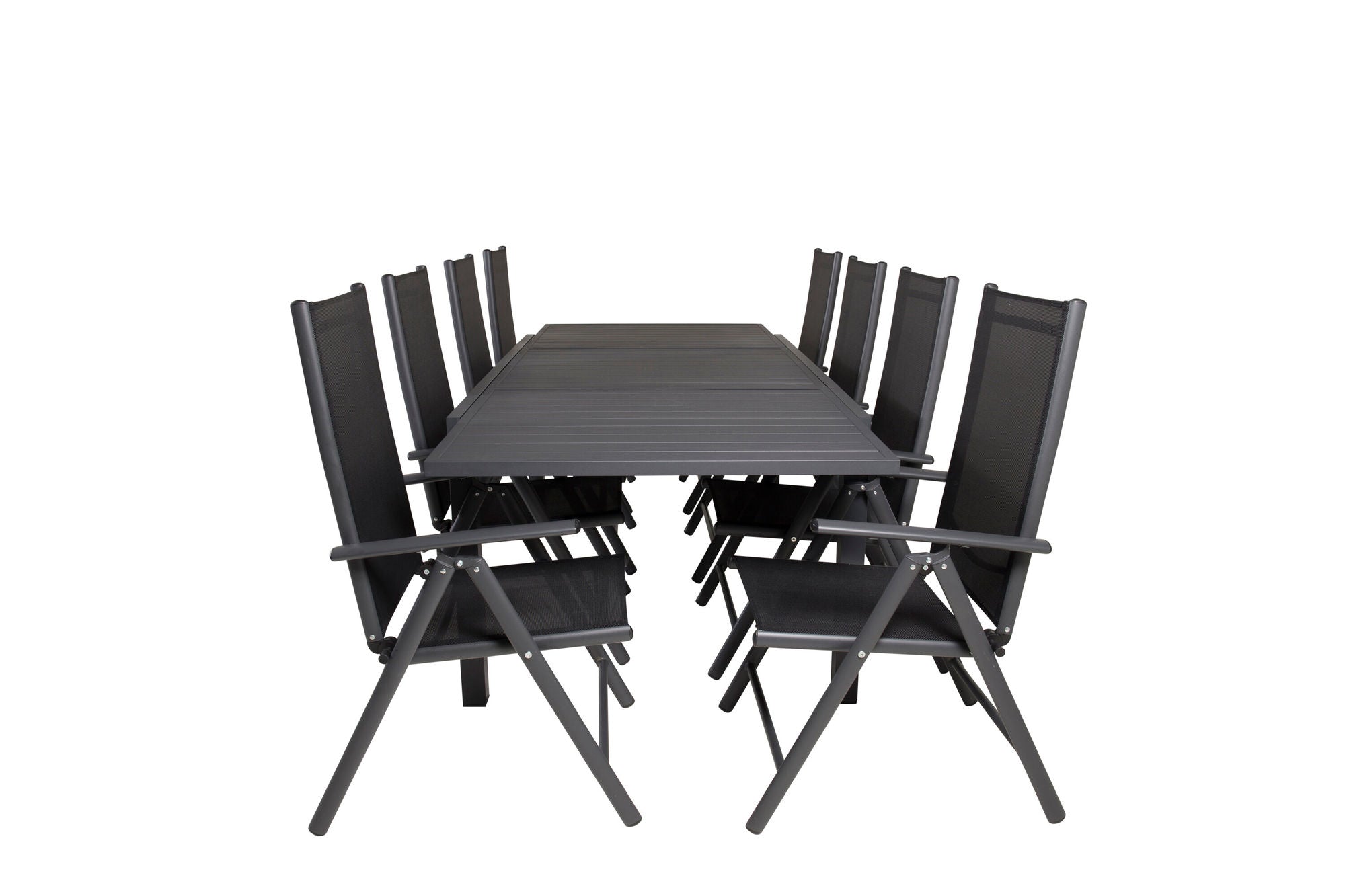 Venture Home Marbella spisebord 160/240*100*H75 - Black+Break 5:pos stol - Black alu / Black Textilene_8
