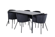 Venture Home Pelle spisebord - Black / black Black+Berit stol - Black / Black Velvet_6