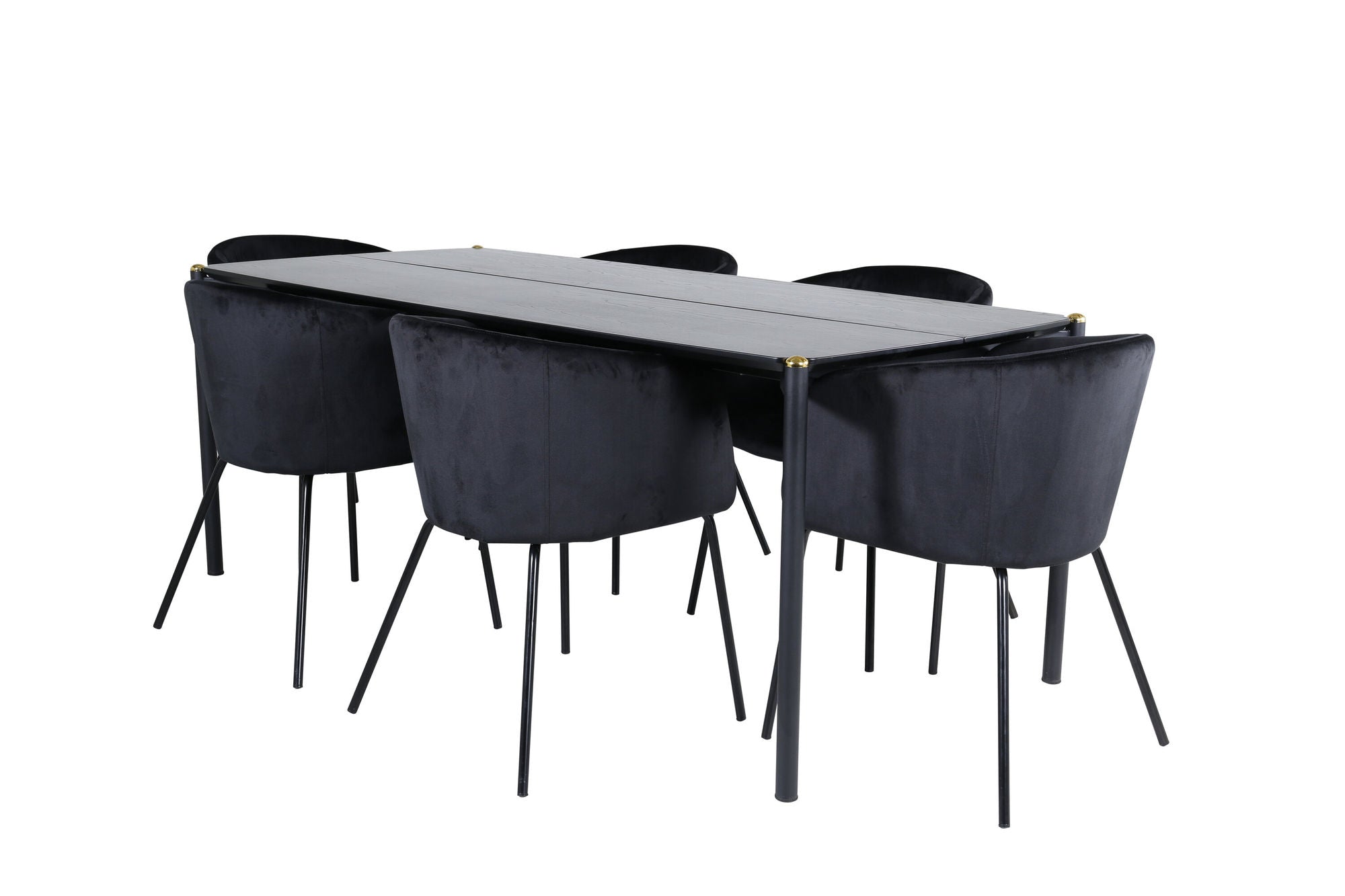 Venture Home Pelle spisebord - Black / black Black+Berit stol - Black / Black Velvet_6