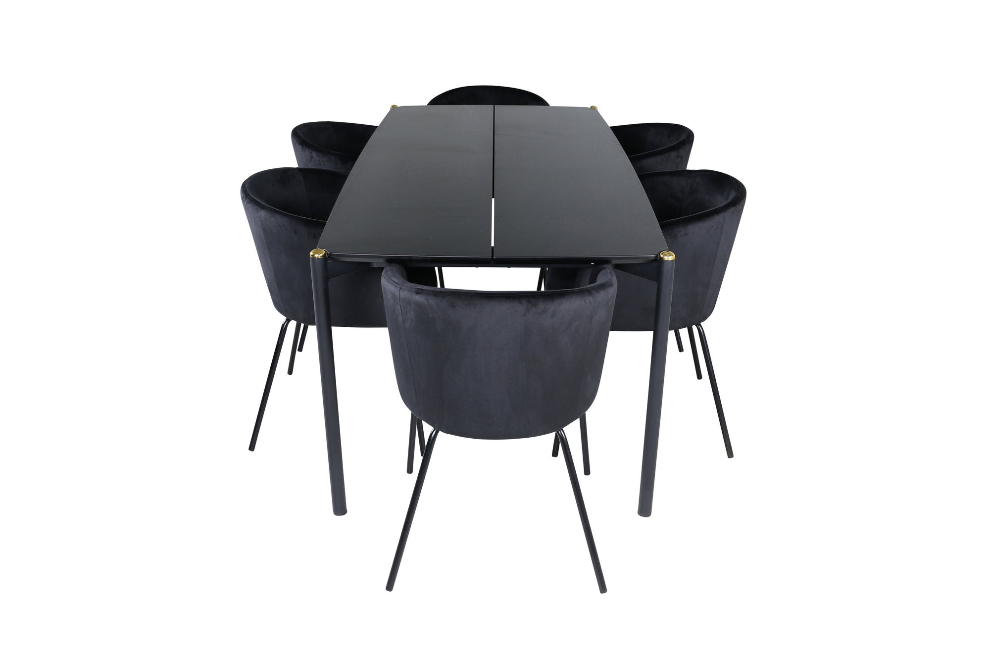Venture Home Pelle spisebord - Black / black Black+Berit stol - Black / Black Velvet_6