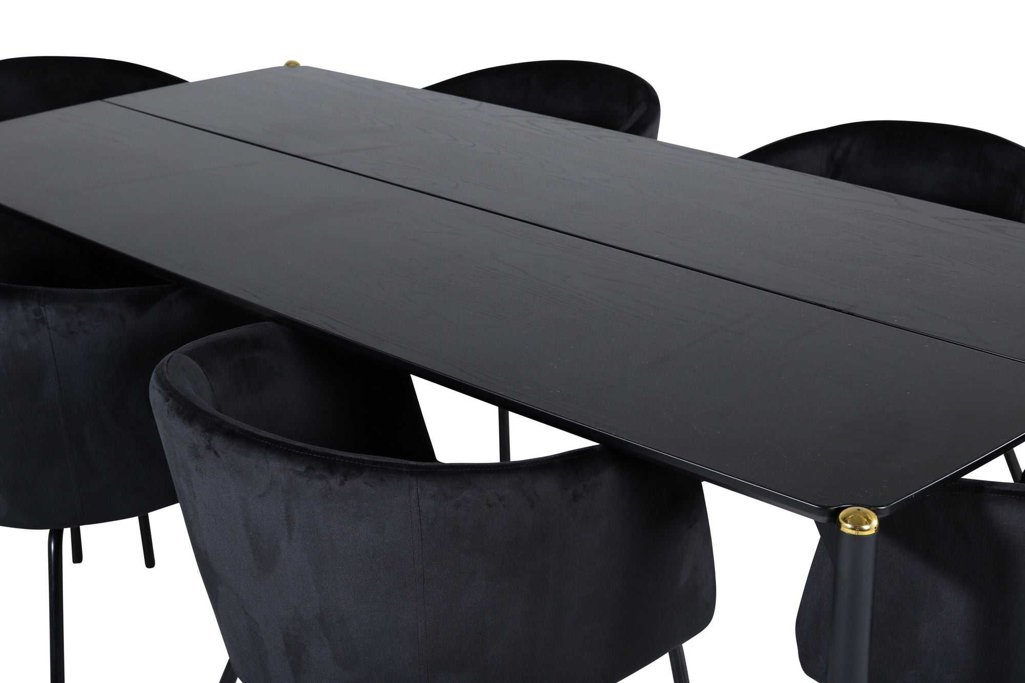 Venture Home Pelle spisebord - Black / black Black+Berit stol - Black / Black Velvet_6