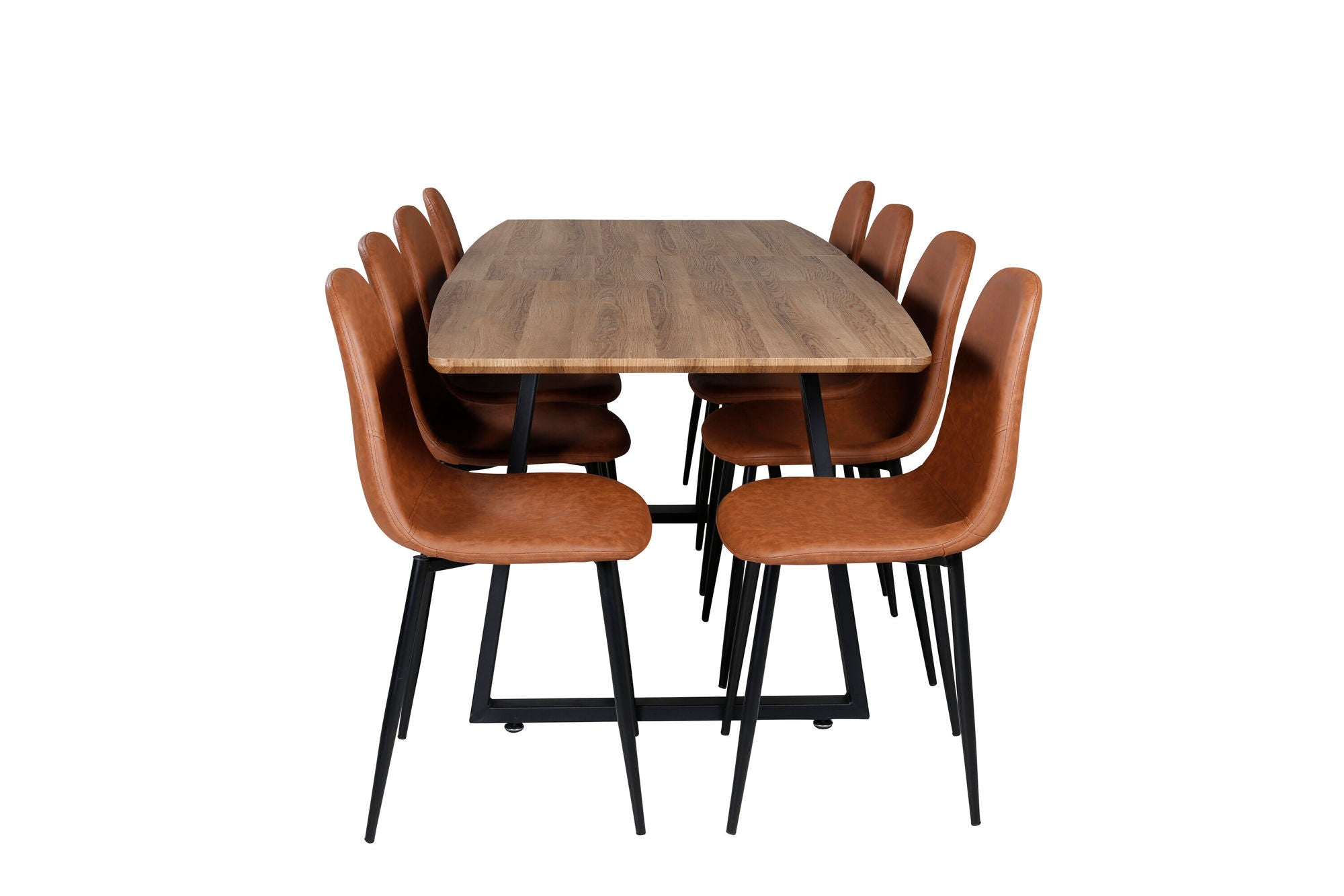 Venture Home Inca spisebord - 160/200*85*H75 - Oak / Black - Polar Spisebordsstol - Brown / Black 8